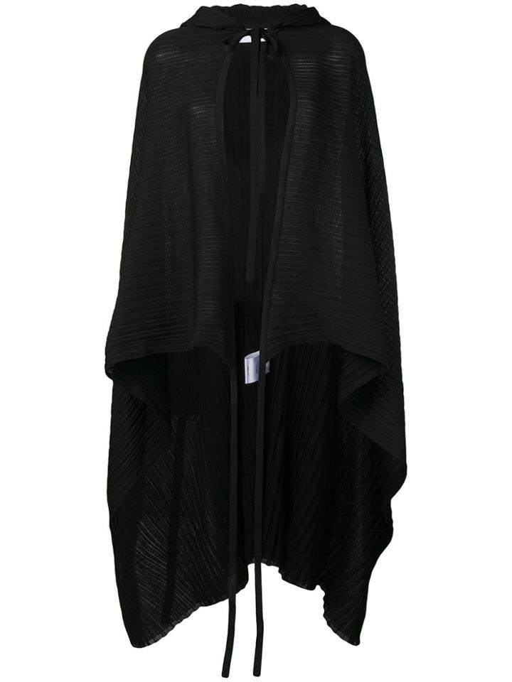 Courrèges Asymmetric Hooded Cape - Black