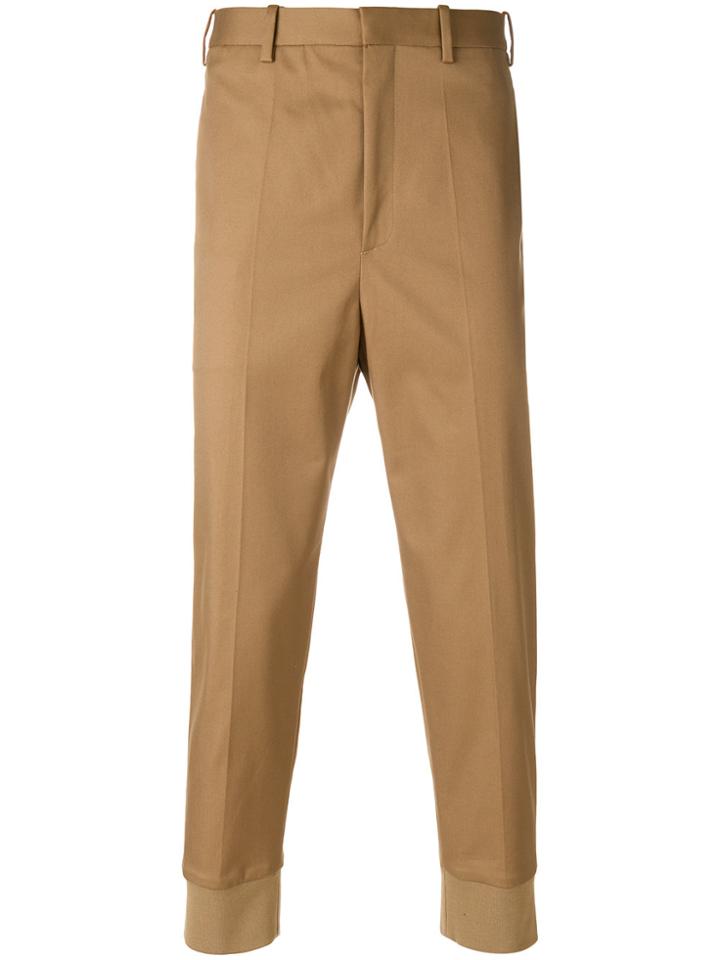 Neil Barrett Slim Fit Trousers With Elasticated Cuffs - Nude &