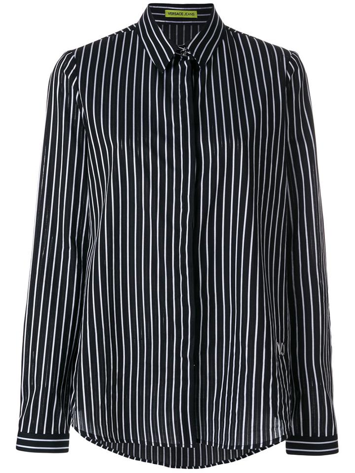 Versace Jeans - Striped Shirt - Women - Cotton - 44, Black, Cotton