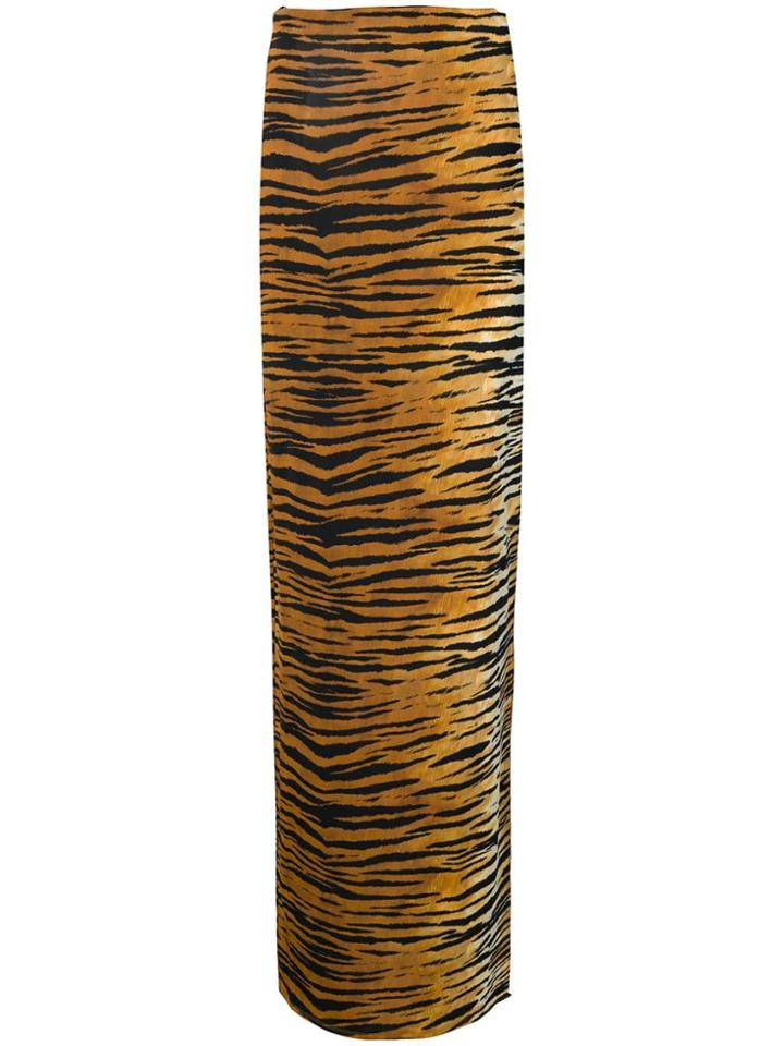 Alexandre Vauthier Tiger Print Skirt - Brown