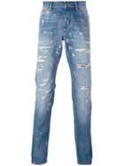 Dolce & Gabbana Distressed Jeans, Men's, Size: 50, Cotton