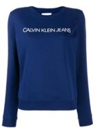 Calvin Klein Jeans Logo Embroidered Sweater - Blue