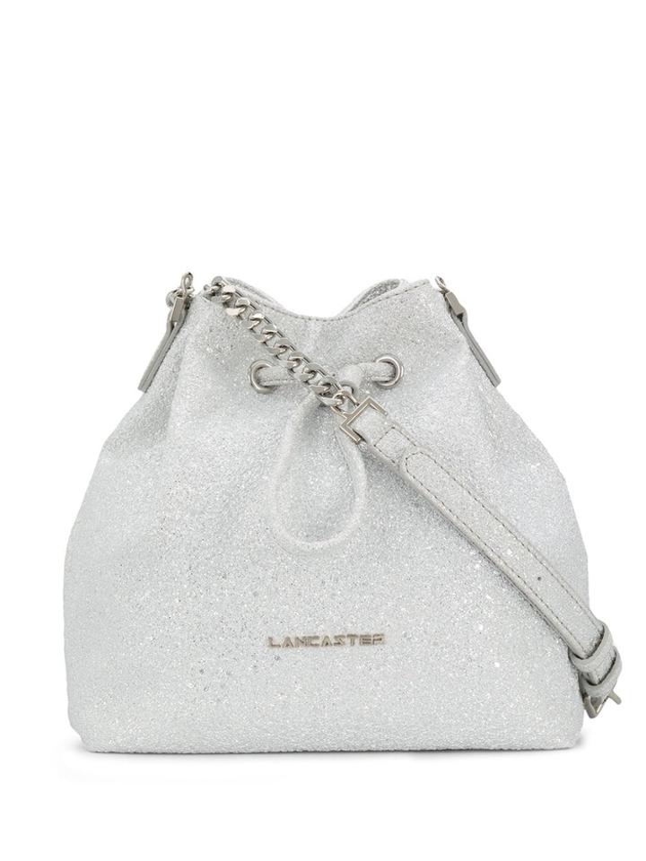 Lancaster Glitter Detail Bucket Bag - Silver