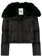 Yves Salomon Army Large Fur Collar Puffer Jacket - Black
