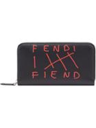 Fendi Zip-around Logo Wallet - Black