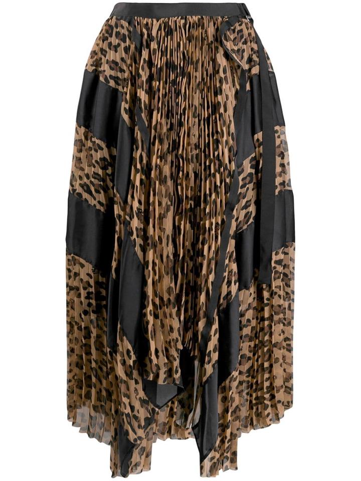 Sacai Asymmetric Midi Skirt - Brown