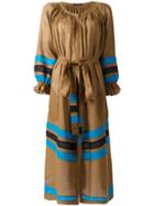 Vita Kin Striped Belted Dress - Brown
