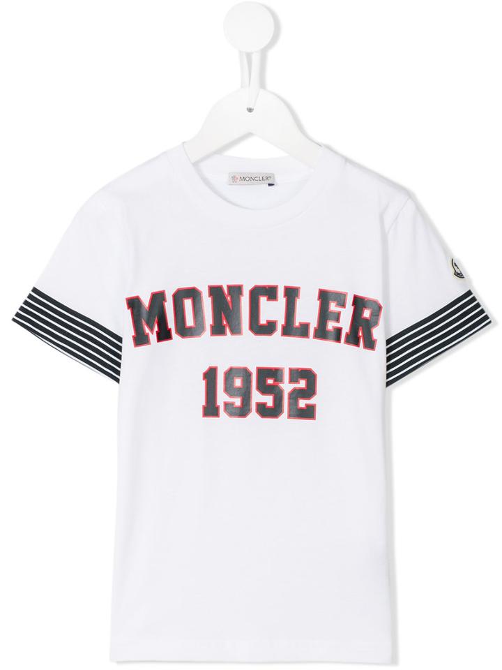 Moncler Kids Logo Print T-shirt, Boy's, Size: 8 Yrs, White
