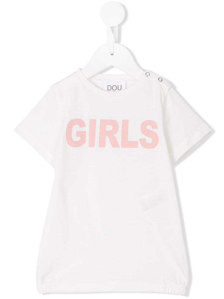 Douuod Kids - Girls Print T-shirt - Kids - Cotton/polyester - 9 Mth, White