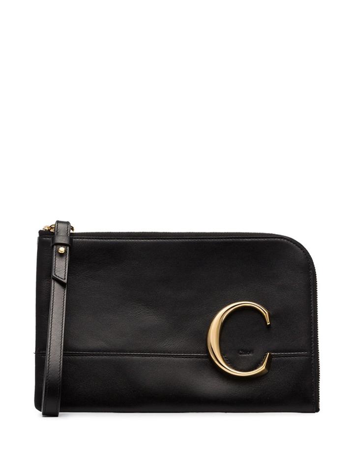Chloé C Logo Clutch - Black