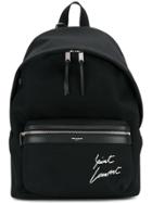 Saint Laurent City Logo Patch Backpack - Black