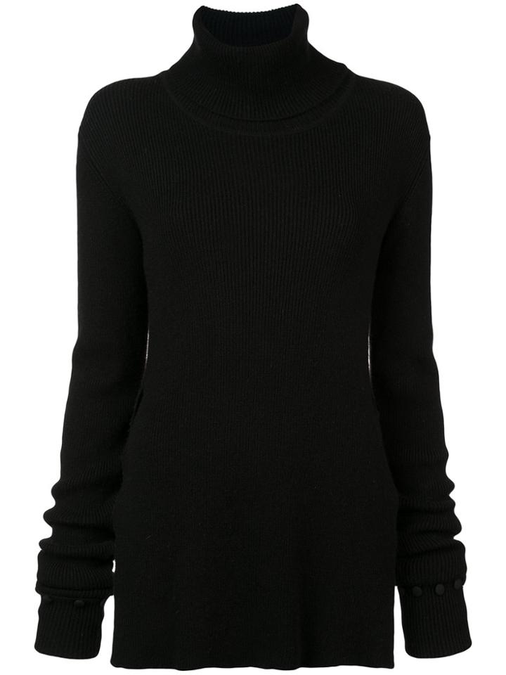 Prabal Gurung Side Slit Turtleneck Sweater - Black
