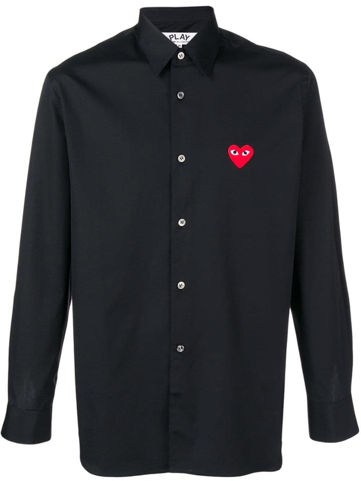 Comme Des Garçons Play Button Down Shirt - Black