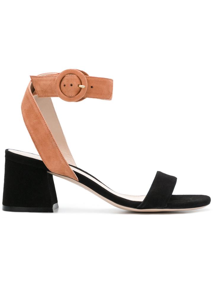 Stuart Weitzman Salana Chunky Heel Sandals - Black