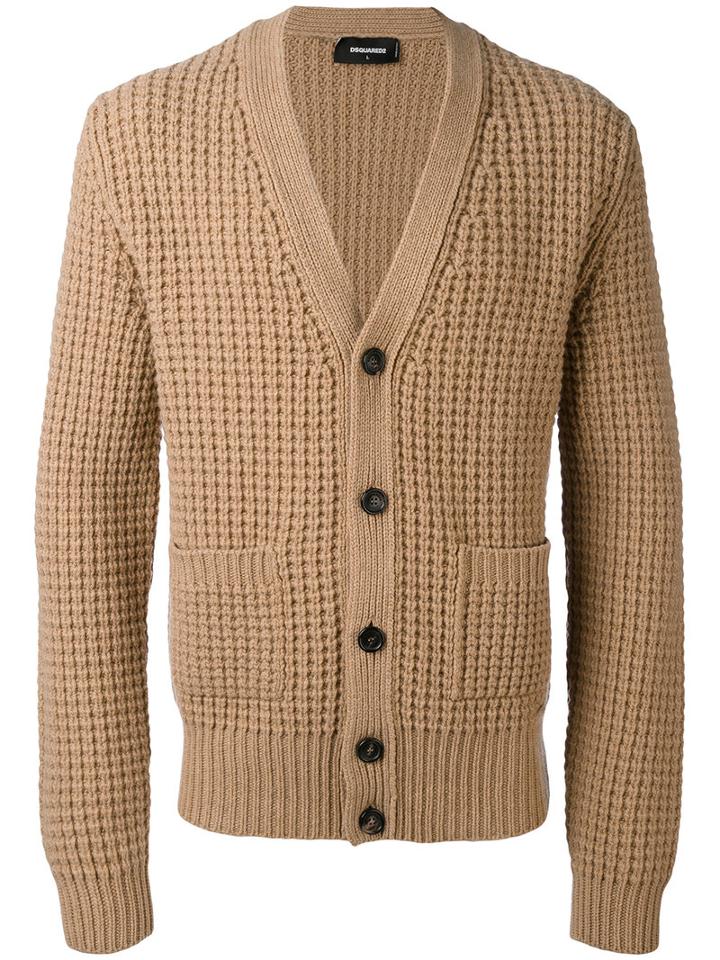 Dsquared2 - Knitted Cardigan - Men - Wool - S, Nude/neutrals, Wool