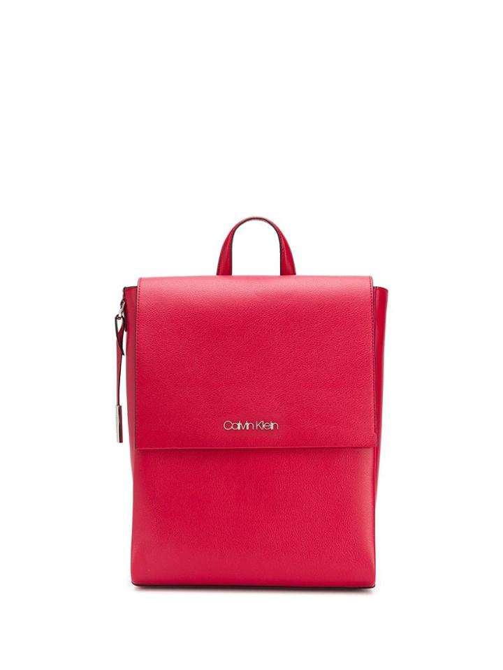 Calvin Klein Foldover Top Backpack - Red