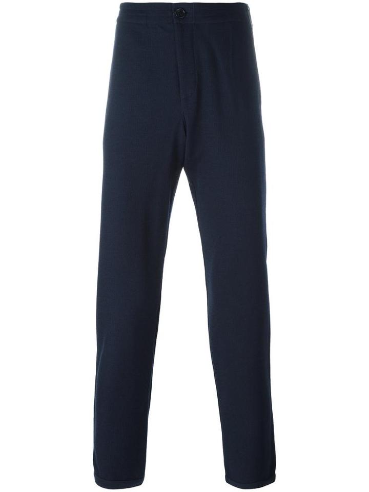 Fendi Slim Track Pants, Men's, Size: 54, Blue, Polyamide/virgin Wool