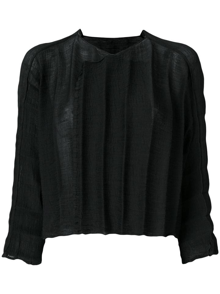 Issey Miyake Cauliflower Textured Stripe Top - Black