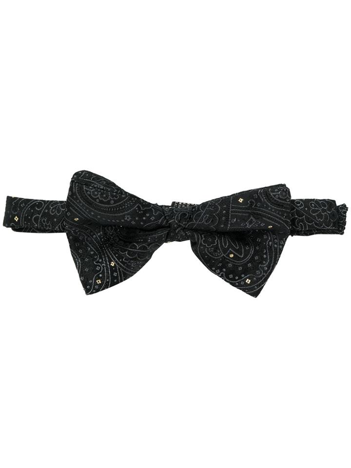 Etro Embroidered Bow Tie - Black