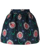 Red Valentino Floral Print Faille Skirt