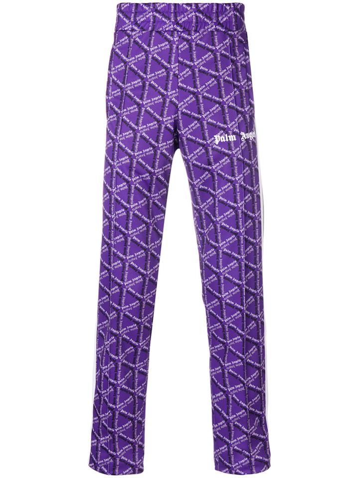 Palm Angels Storm Monogram-print Track Pants - Pink & Purple