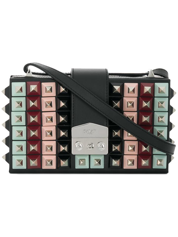 Salar Lou Studded Shoulder Bag - Black