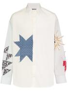 Calvin Klein 205w39nyc Embroidered Detail Button-down Cotton Shirt -