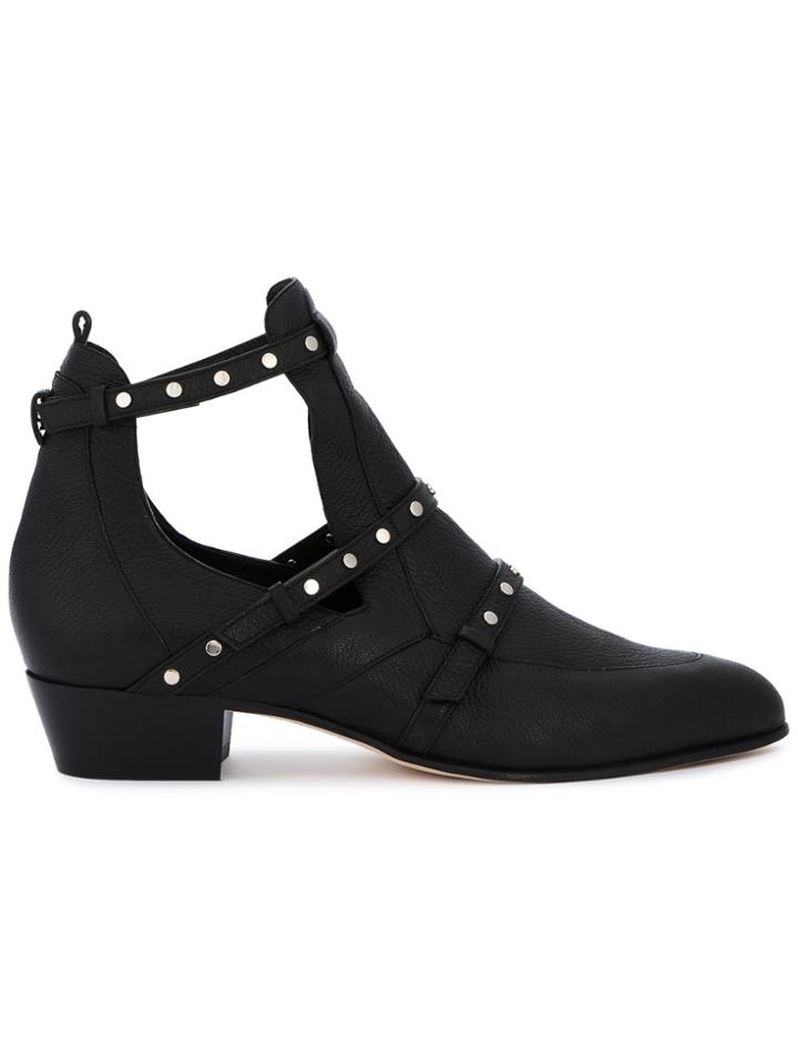 Jimmy Choo Harley Open Toe Booties - Black