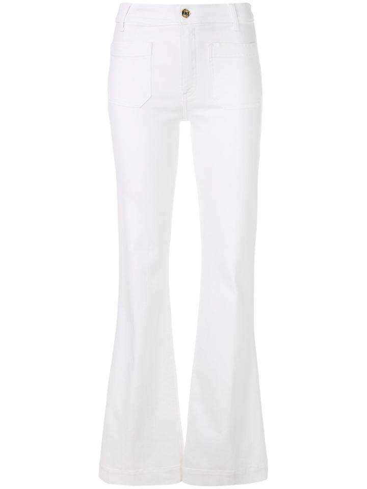 The Seafarer Belted One-shoulder Gingham Blouse - White