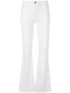 The Seafarer Belted One-shoulder Gingham Blouse - White