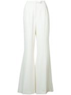 Elie Saab - Extra Long Flared Trousers - Women - Polyester/spandex/elastane/acetate/viscose - 38, White, Polyester/spandex/elastane/acetate/viscose