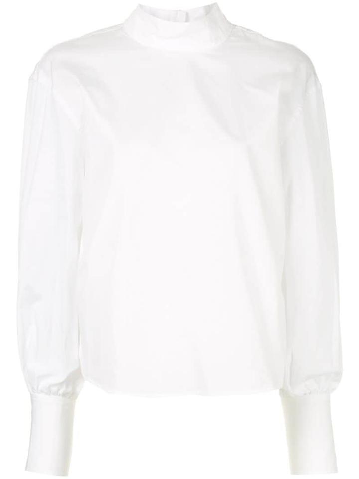 Ck Calvin Klein Long-sleeve Poplin Top - White