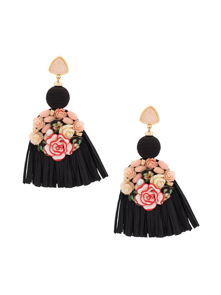 Lizzie Fortunato Jewels Dolce Vita Fringed Earrings - Black