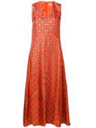 Alberto Biani Floral Flared Midi Dress - Orange