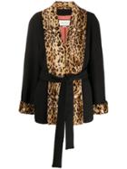 Gucci Leopard Panels Coat - Black