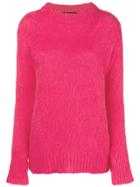 Erika Cavallini Slit Sleeve Brushed Sweater - Pink & Purple