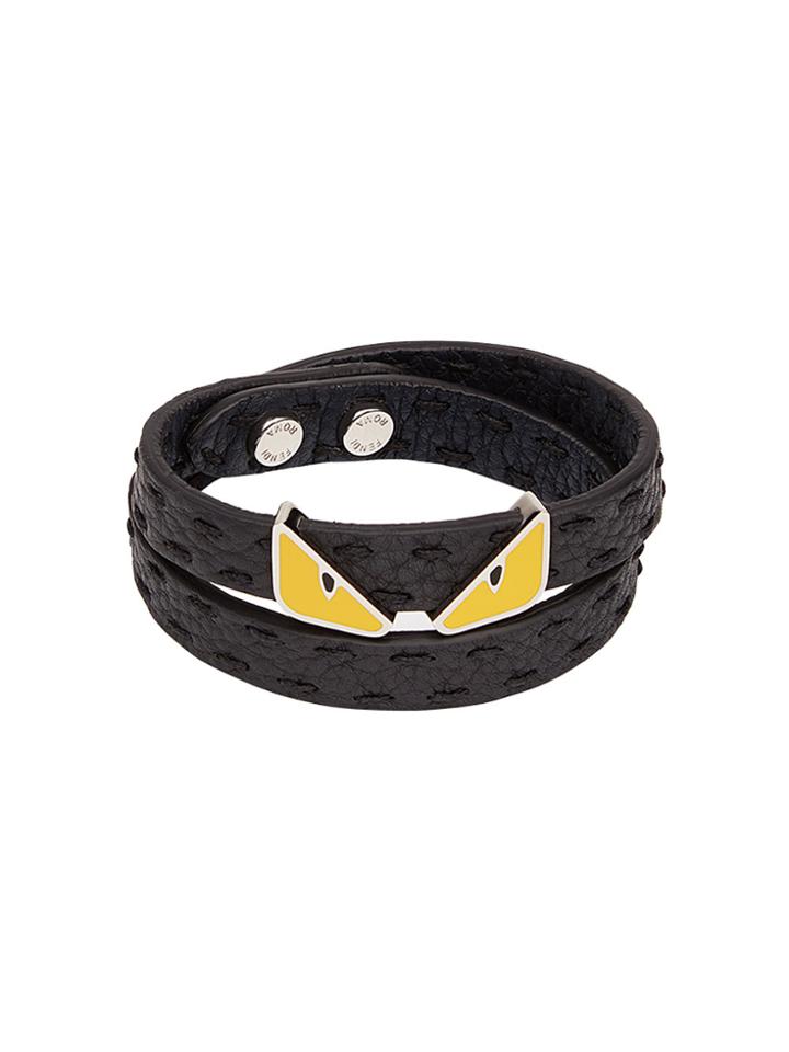 Fendi Bag Bugs Wrap Bracelet - Black