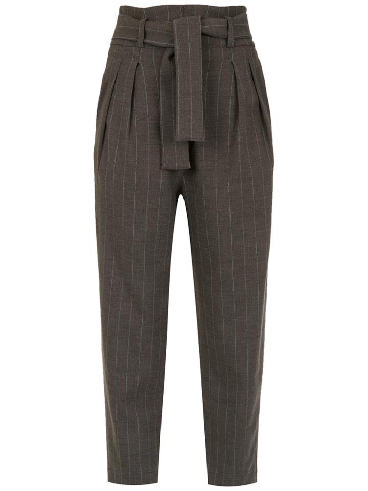 Egrey Drawstring Clochard Trousers - Brown