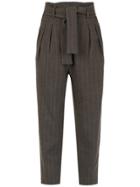 Egrey Drawstring Clochard Trousers - Brown