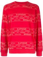 Supreme Metallic Jacquard Crew Neck - Red