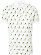 Iceberg Pineapple Print Polo Shirt, Men's, Size: L, White, Cotton