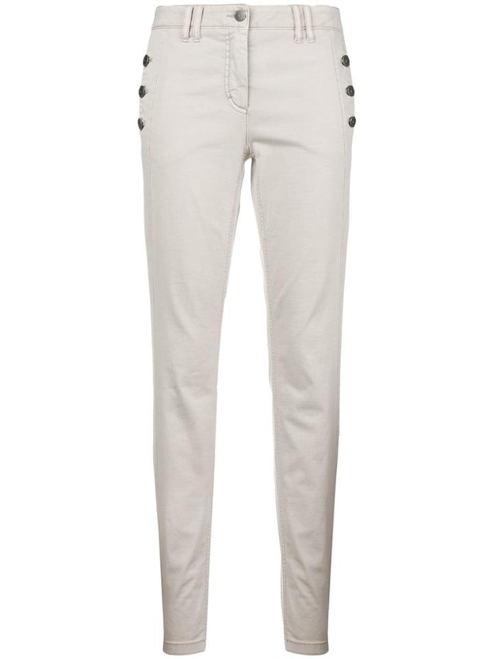 Luisa Cerano Button Detail Slim-fit Trousers - Grey