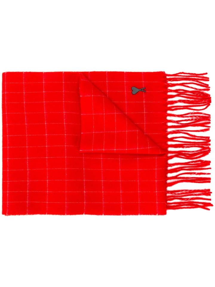 Ami Alexandre Mattiussi Window Pane Scarf - White