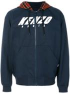 Emporio Armani Patched Zipped Hoodie - Blue
