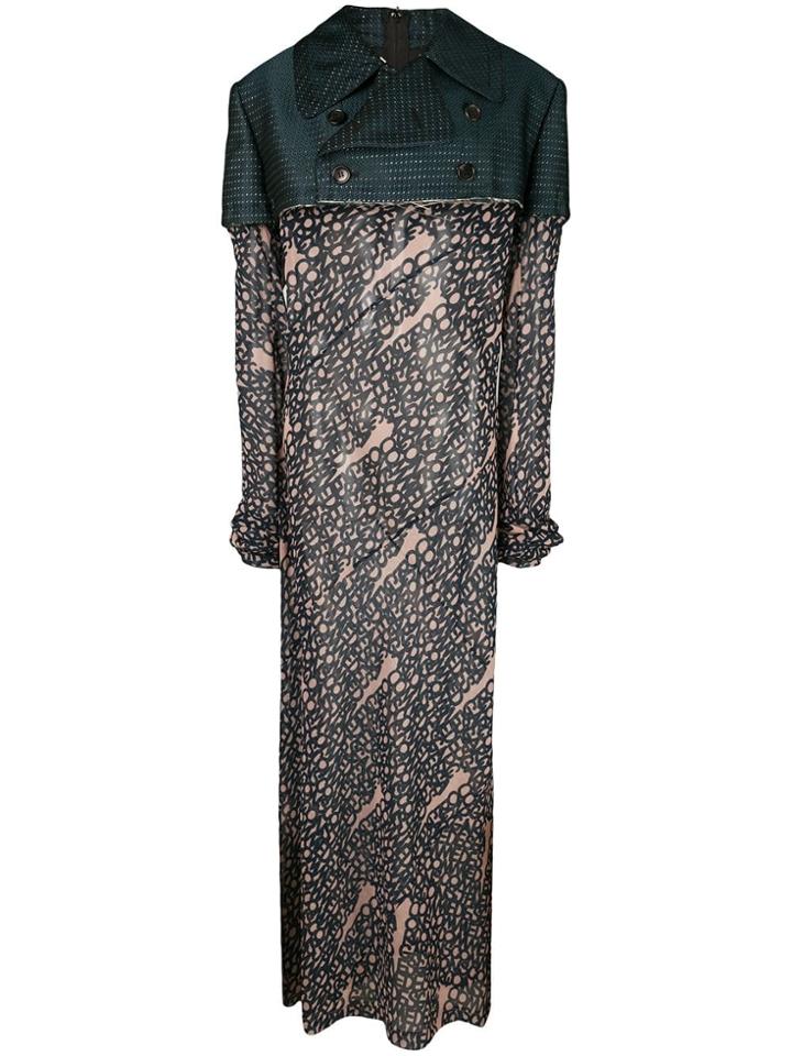Comme Des Garçons Layered Printed Dress - Blue