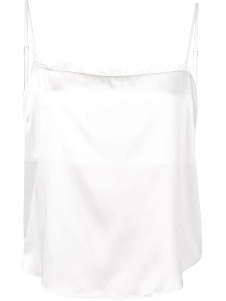 Fleur Du Mal Lace Straight Neck Cami - White
