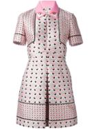 Fendi Bag Bugs Shirt Dress, Women's, Size: 38, Pink/purple, Polyester/spandex/elastane/lamb Skin/silk
