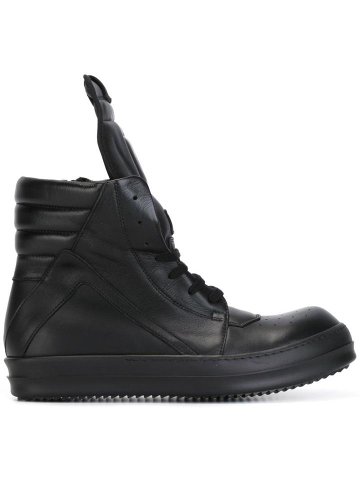 Rick Owens Geobasket Hi-top Sneakers, Men's, Size: 44, Black, Rubber/calf Leather/leather