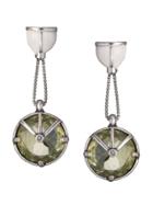 Camila Klein Crystal Embellished Drop Earrings - Prata Velha