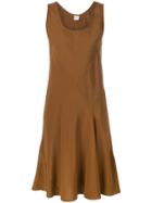 Aspesi Sleeveless Pleated Detail Dress - Brown